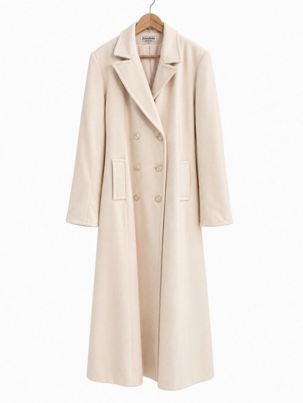 Jonathan Michael Cashmere Wool Long Coat in Cream Size 12 Like New